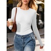 image:imageANRABESS Womens Long Sleeve Shirts Fitted Double Lined Top  Crew NeckSoft Stretchy UnderscrubY2K Cute Trendy Going Out OutfitsCasual Compression Basic TeeFall Winter Layer ClothingWhite