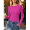 image:imageANRABESS Womens Long Sleeve Shirts Fitted Double Lined Top  Crew NeckSoft Stretchy UnderscrubY2K Cute Trendy Going Out OutfitsCasual Compression Basic TeeFall Winter Layer ClothingHot Pink
