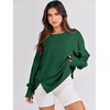 image:imageANRABESS Womens Oversized Crew Neck Sweatshirt Long Sleeve Shirts  Side Slits High Low Tunic Pairs With Leggings Soft Medium Weight Pullover Top Cozy Casual Slouchy Fall Spring ClothesDeep Green