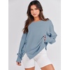 image:imageANRABESS Womens Oversized Crew Neck Sweatshirt Long Sleeve Shirts  Side Slits High Low Tunic Pairs With Leggings Soft Medium Weight Pullover Top Cozy Casual Slouchy Fall Spring ClothesLight Blue