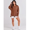 image:imageANRABESS Womens Oversized Crew Neck Sweatshirt Long Sleeve Shirts  Side Slits High Low Tunic Pairs With Leggings Soft Medium Weight Pullover Top Cozy Casual Slouchy Fall Spring ClothesCaramel
