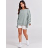 image:imageANRABESS Womens Oversized Crew Neck Sweatshirt Long Sleeve Shirts  Side Slits High Low Tunic Pairs With Leggings Soft Medium Weight Pullover Top Cozy Casual Slouchy Fall Spring ClothesLight Green