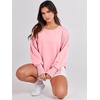 image:imageANRABESS Womens Oversized Crew Neck Sweatshirt Long Sleeve Shirts  Side Slits High Low Tunic Pairs With Leggings Soft Medium Weight Pullover Top Cozy Casual Slouchy Fall Spring ClothesPink