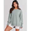 image:imageANRABESS Womens Oversized Crew Neck Sweatshirt Long Sleeve Shirts  Side Slits High Low Tunic Pairs With Leggings Soft Medium Weight Pullover Top Cozy Casual Slouchy Fall Spring ClothesLight Green