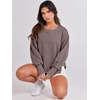 image:imageANRABESS Womens Oversized Crew Neck Sweatshirt Long Sleeve Shirts  Side Slits High Low Tunic Pairs With Leggings Soft Medium Weight Pullover Top Cozy Casual Slouchy Fall Spring ClothesBrown