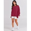 image:imageANRABESS Womens Oversized Crew Neck Sweatshirt Long Sleeve Shirts  Side Slits High Low Tunic Pairs With Leggings Soft Medium Weight Pullover Top Cozy Casual Slouchy Fall Spring ClothesRed