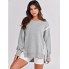 image:imageANRABESS Womens Oversized Crew Neck Sweatshirt Long Sleeve Shirts  Side Slits High Low Tunic Pairs With Leggings Soft Medium Weight Pullover Top Cozy Casual Slouchy Fall Spring ClothesGray