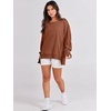 image:imageANRABESS Womens Oversized Crew Neck Sweatshirt Long Sleeve Shirts  Side Slits High Low Tunic Pairs With Leggings Soft Medium Weight Pullover Top Cozy Casual Slouchy Fall Spring ClothesCaramel