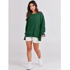 image:imageANRABESS Womens Oversized Crew Neck Sweatshirt Long Sleeve Shirts  Side Slits High Low Tunic Pairs With Leggings Soft Medium Weight Pullover Top Cozy Casual Slouchy Fall Spring ClothesDeep Green