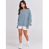image:imageANRABESS Womens Oversized Crew Neck Sweatshirt Long Sleeve Shirts  Side Slits High Low Tunic Pairs With Leggings Soft Medium Weight Pullover Top Cozy Casual Slouchy Fall Spring ClothesLight Blue