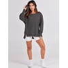 image:imageANRABESS Womens Oversized Crew Neck Sweatshirt Long Sleeve Shirts  Side Slits High Low Tunic Pairs With Leggings Soft Medium Weight Pullover Top Cozy Casual Slouchy Fall Spring ClothesDeep Gray