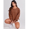 image:imageANRABESS Womens Oversized Crew Neck Sweatshirt Long Sleeve Shirts  Side Slits High Low Tunic Pairs With Leggings Soft Medium Weight Pullover Top Cozy Casual Slouchy Fall Spring ClothesCaramel