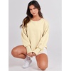image:imageANRABESS Womens Oversized Crew Neck Sweatshirt Long Sleeve Shirts  Side Slits High Low Tunic Pairs With Leggings Soft Medium Weight Pullover Top Cozy Casual Slouchy Fall Spring ClothesCream Yellow
