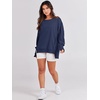 image:imageANRABESS Womens Oversized Crew Neck Sweatshirt Long Sleeve Shirts  Side Slits High Low Tunic Pairs With Leggings Soft Medium Weight Pullover Top Cozy Casual Slouchy Fall Spring ClothesNavy Blue
