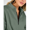 image:imageANRABESS Womens Quarter Zip Pullover Oversized Sweatshirts  Long Sleeve V Neck Zip Up Collared Top Soft Loose Side Slit Hoodie Casual Going Out Athleisure Outfits Fall Winter ClothesSage Green