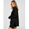 image:imageANRABESS Womens Quarter Zip Pullover Oversized Sweatshirts  Long Sleeve V Neck Zip Up Collared Top Soft Loose Side Slit Hoodie Casual Going Out Athleisure Outfits Fall Winter ClothesBlack