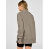image:imageANRABESS Womens Quarter Zip Pullover Oversized Sweatshirts  Long Sleeve V Neck Zip Up Collared Top Soft Loose Side Slit Hoodie Casual Going Out Athleisure Outfits Fall Winter ClothesLight Khaki
