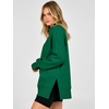 image:imageANRABESS Womens Quarter Zip Pullover Oversized Sweatshirts  Long Sleeve V Neck Zip Up Collared Top Soft Loose Side Slit Hoodie Casual Going Out Athleisure Outfits Fall Winter ClothesGreen