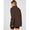 image:imageANRABESS Womens Quarter Zip Pullover Oversized Sweatshirts  Long Sleeve V Neck Zip Up Collared Top Soft Loose Side Slit Hoodie Casual Going Out Athleisure Outfits Fall Winter ClothesCoffee