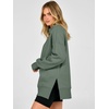 image:imageANRABESS Womens Quarter Zip Pullover Oversized Sweatshirts  Long Sleeve V Neck Zip Up Collared Top Soft Loose Side Slit Hoodie Casual Going Out Athleisure Outfits Fall Winter ClothesSage Green