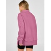 image:imageANRABESS Womens Quarter Zip Pullover Oversized Sweatshirts  Long Sleeve V Neck Zip Up Collared Top Soft Loose Side Slit Hoodie Casual Going Out Athleisure Outfits Fall Winter ClothesPink