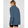image:imageANRABESS Womens Quarter Zip Pullover Oversized Sweatshirts  Long Sleeve V Neck Zip Up Collared Top Soft Loose Side Slit Hoodie Casual Going Out Athleisure Outfits Fall Winter ClothesGrey Blue