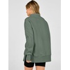 image:imageANRABESS Womens Quarter Zip Pullover Oversized Sweatshirts  Long Sleeve V Neck Zip Up Collared Top Soft Loose Side Slit Hoodie Casual Going Out Athleisure Outfits Fall Winter ClothesSage Green