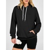 image:imageANRABESS Womens Waffle Knit Hoodie Lightweight Sweatshirts  Soft Comfy Drawstring Loose Fit Pullover Tops with Pocket Travel amp Casual Wear Cute Trendy Clothes Fall Winter OutfitsBlack