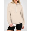 image:imageANRABESS Womens Waffle Knit Hoodie Lightweight Sweatshirts  Soft Comfy Drawstring Loose Fit Pullover Tops with Pocket Travel amp Casual Wear Cute Trendy Clothes Fall Winter OutfitsBeige