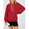 image:imageANRABESS Womens Waffle Knit Hoodie Lightweight Sweatshirts  Soft Comfy Drawstring Loose Fit Pullover Tops with Pocket Travel amp Casual Wear Cute Trendy Clothes Fall Winter OutfitsRed