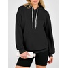 image:imageANRABESS Womens Waffle Knit Hoodie Lightweight Sweatshirts  Soft Comfy Drawstring Loose Fit Pullover Tops with Pocket Travel amp Casual Wear Cute Trendy Clothes Fall Winter OutfitsBlack