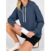 image:imageANRABESS Womens Waffle Knit Hoodie Lightweight Sweatshirts  Soft Comfy Drawstring Loose Fit Pullover Tops with Pocket Travel amp Casual Wear Cute Trendy Clothes Fall Winter OutfitsNavy Blue