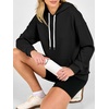 image:imageANRABESS Womens Waffle Knit Hoodie Lightweight Sweatshirts  Soft Comfy Drawstring Loose Fit Pullover Tops with Pocket Travel amp Casual Wear Cute Trendy Clothes Fall Winter OutfitsBlack