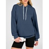 image:imageANRABESS Womens Waffle Knit Hoodie Lightweight Sweatshirts  Soft Comfy Drawstring Loose Fit Pullover Tops with Pocket Travel amp Casual Wear Cute Trendy Clothes Fall Winter OutfitsNavy Blue