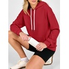 image:imageANRABESS Womens Waffle Knit Hoodie Lightweight Sweatshirts  Soft Comfy Drawstring Loose Fit Pullover Tops with Pocket Travel amp Casual Wear Cute Trendy Clothes Fall Winter OutfitsRed