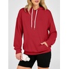 image:imageANRABESS Womens Waffle Knit Hoodie Lightweight Sweatshirts  Soft Comfy Drawstring Loose Fit Pullover Tops with Pocket Travel amp Casual Wear Cute Trendy Clothes Fall Winter OutfitsRed