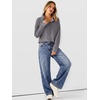 image:imageANRABESS Womens Waffle Knit Loose Snap Henley Sweatshirts  Lightweight Cozy Fabric Long Sleeve Pullover Tops Stand Collar Half Button Casual Daily Wear amp Preppy Spring amp FallGrey