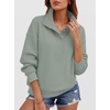 image:imageANRABESS Womens Waffle Knit Loose Snap Henley Sweatshirts  Lightweight Cozy Fabric Long Sleeve Pullover Tops Stand Collar Half Button Casual Daily Wear amp Preppy Spring amp FallGreen