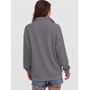 image:imageANRABESS Womens Waffle Knit Loose Snap Henley Sweatshirts  Lightweight Cozy Fabric Long Sleeve Pullover Tops Stand Collar Half Button Casual Daily Wear amp Preppy Spring amp FallGrey