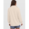 image:imageANRABESS Womens Waffle Knit Loose Snap Henley Sweatshirts  Lightweight Cozy Fabric Long Sleeve Pullover Tops Stand Collar Half Button Casual Daily Wear amp Preppy Spring amp FallBeige