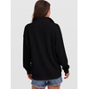 image:imageANRABESS Womens Waffle Knit Loose Snap Henley Sweatshirts  Lightweight Cozy Fabric Long Sleeve Pullover Tops Stand Collar Half Button Casual Daily Wear amp Preppy Spring amp FallBlack