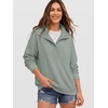 image:imageANRABESS Womens Waffle Knit Loose Snap Henley Sweatshirts  Lightweight Cozy Fabric Long Sleeve Pullover Tops Stand Collar Half Button Casual Daily Wear amp Preppy Spring amp FallGreen