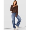 image:imageANRABESS Womens Waffle Knit Loose Snap Henley Sweatshirts  Lightweight Cozy Fabric Long Sleeve Pullover Tops Stand Collar Half Button Casual Daily Wear amp Preppy Spring amp FallBrown