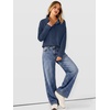 image:imageANRABESS Womens Waffle Knit Loose Snap Henley Sweatshirts  Lightweight Cozy Fabric Long Sleeve Pullover Tops Stand Collar Half Button Casual Daily Wear amp Preppy Spring amp FallNavy Blue