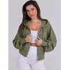 image:imageANRABESS Womens Zip Up Hoodie Cropped Sweatshirt  Soft Comfy Casual Jacket Workout amp Daily Wear Cute Y2K Clothes Fall Spring Transition OutfitsArmy Green