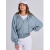 image:imageANRABESS Womens Zip Up Hoodie Cropped Sweatshirt  Soft Comfy Casual Jacket Workout amp Daily Wear Cute Y2K Clothes Fall Spring Transition OutfitsBlue