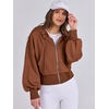 image:imageANRABESS Womens Zip Up Hoodie Cropped Sweatshirt  Soft Comfy Casual Jacket Workout amp Daily Wear Cute Y2K Clothes Fall Spring Transition OutfitsCaramel
