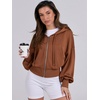image:imageANRABESS Womens Zip Up Hoodie Cropped Sweatshirt  Soft Comfy Casual Jacket Workout amp Daily Wear Cute Y2K Clothes Fall Spring Transition OutfitsCaramel