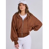 image:imageANRABESS Womens Zip Up Hoodie Cropped Sweatshirt  Soft Comfy Casual Jacket Workout amp Daily Wear Cute Y2K Clothes Fall Spring Transition OutfitsCaramel