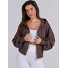 image:imageANRABESS Womens Zip Up Hoodie Cropped Sweatshirt  Soft Comfy Casual Jacket Workout amp Daily Wear Cute Y2K Clothes Fall Spring Transition OutfitsCoffee